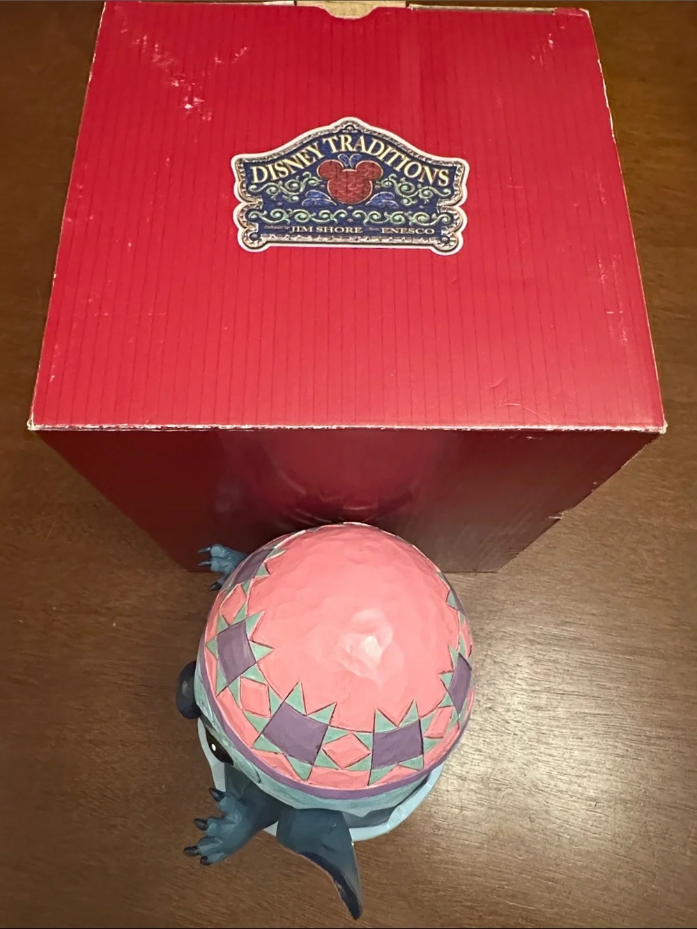 Jim Shore Disney An Alien Harched! Stitch Figure with Pink Patterned Egg